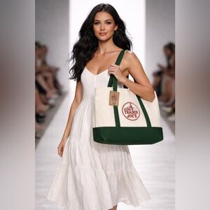 Trader Joe’s Big Canvas Green Tote Bag